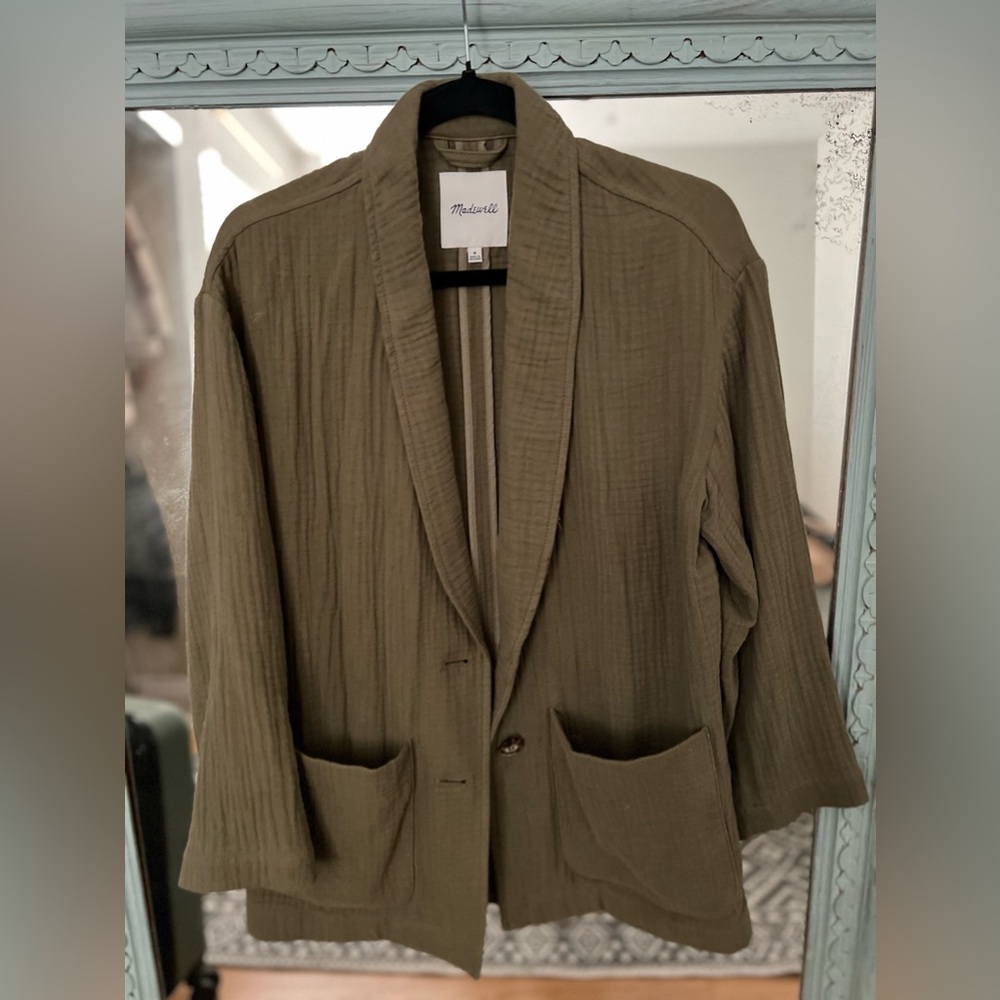Madewell Olive Green Lightspun Dorset Slouchy Blazer Olive Green Size medium
